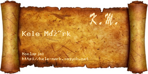 Kele Márk névjegykártya